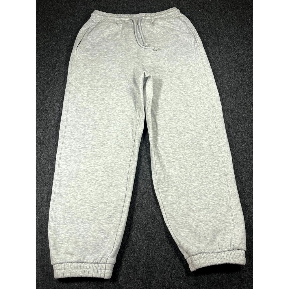 Zara Sweatpants Womens Medium Gray Fleece Lined Tapered Leg Drawstring Jogger